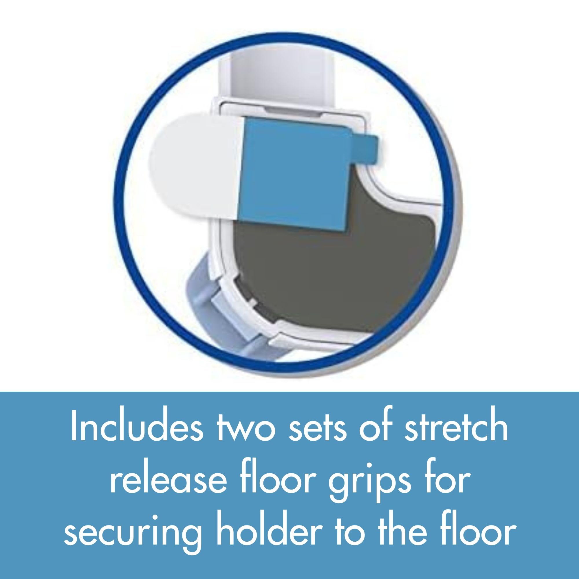 Pad Genius SureGrip fijación al suelo con adhesivos de agarre para mayor seguridad.