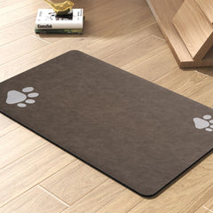 Alfombra para alimentación de mascotas PADOOR absorbe derrames y mantiene la zona limpia.