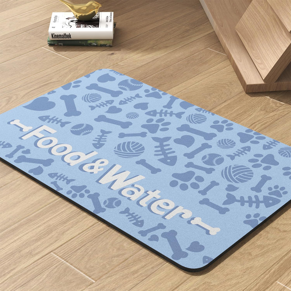 Alfombrilla absorbente PADOOR para comida de perro, mantiene el área limpia.