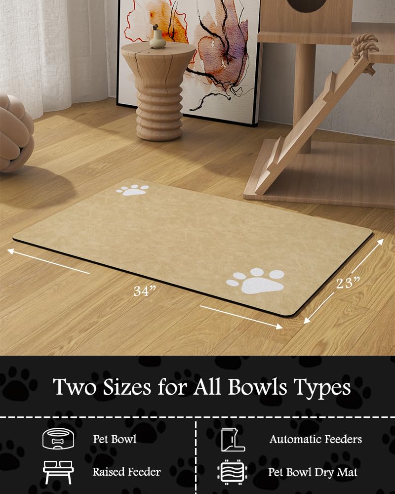 PADOOR Alfombrilla multifuncional para comederos y bebederos, perfecta para mascotas.