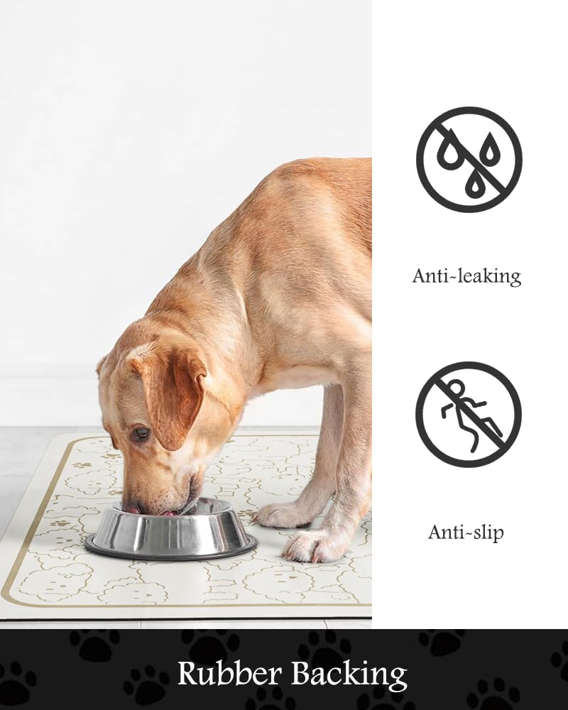 Alfombra para cuencos PADOOR FRAMEDOGS protege el suelo y reduce salpicaduras.