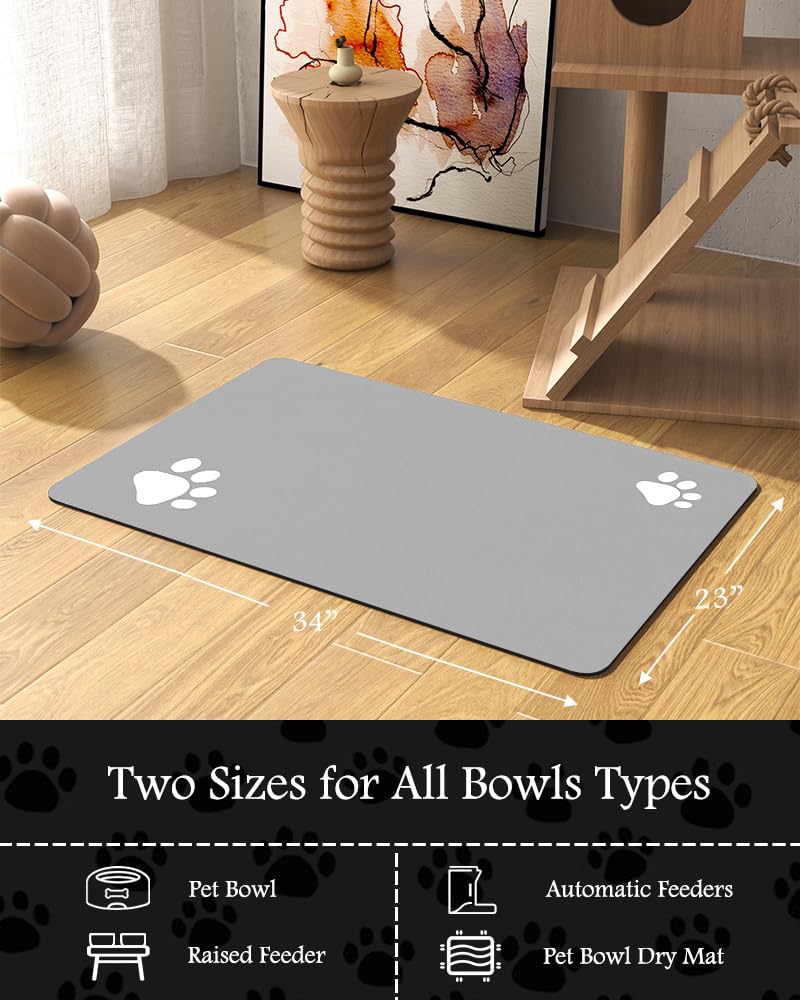 PADOOR tapete lavable para limpieza rápida de comederos y bebederos