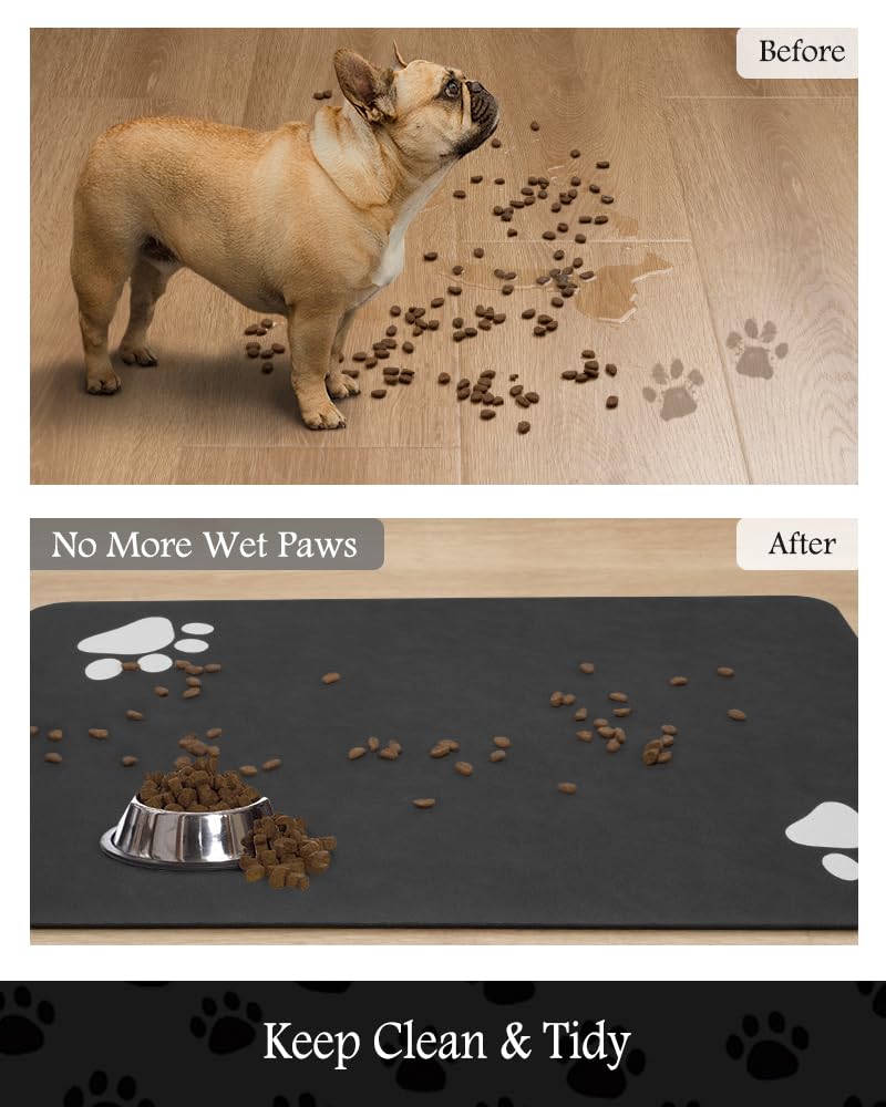 PADOOR tapete limpieza rápida para cuencos de mascotas.
