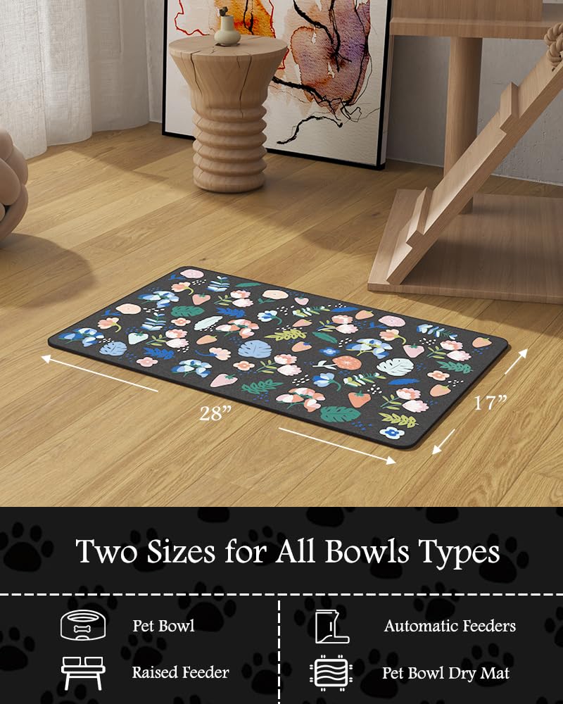PADOOR Alfombrilla versátil para alimentación y agua, mantiene áreas ordenadas.