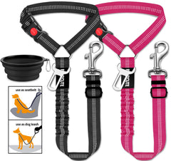 Paercute set 3 en 1 cinturón para coche retráctil con gancho 360 seguridad