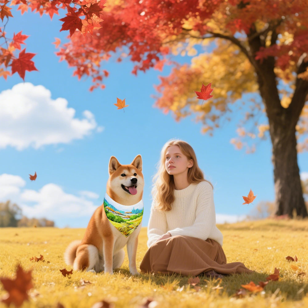 Bandana Pai Sence para perro con diseño de árbol, ligero y cómodo