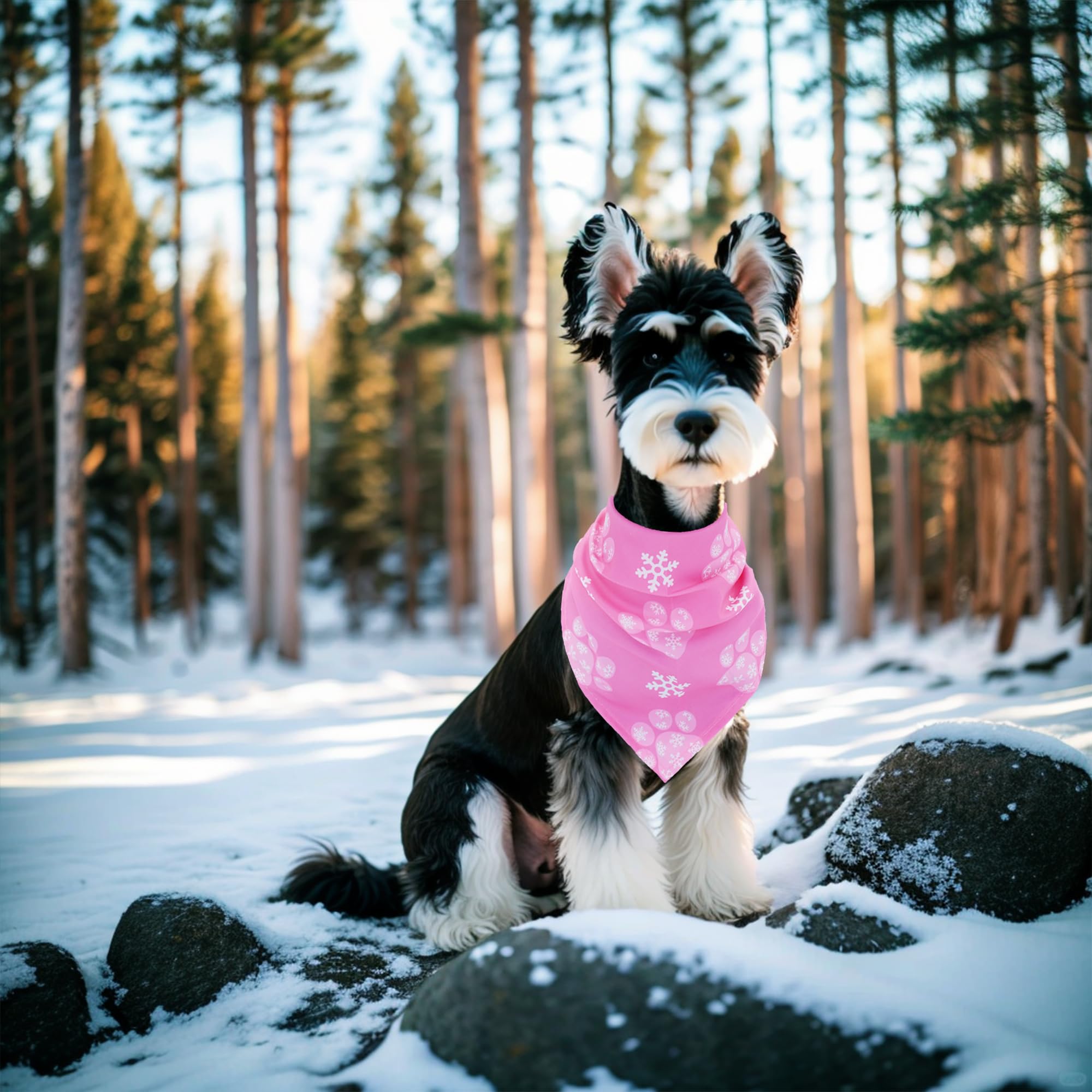 Pai Sence bandanas con elementos invernales para perro mediano, uso diario