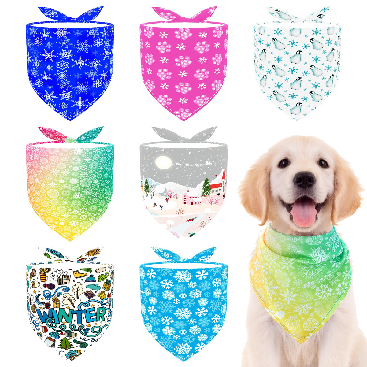 Pai Sence bandanas invernales con patas para perro mediano, ideal para sesiones de fotos