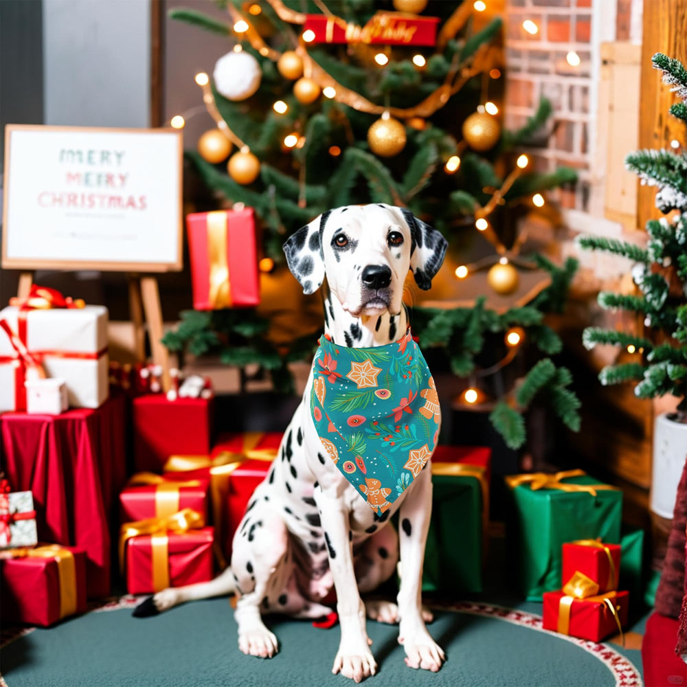 Bandana Pai Sence con copos de nieve, perfecta para fotos navideñas