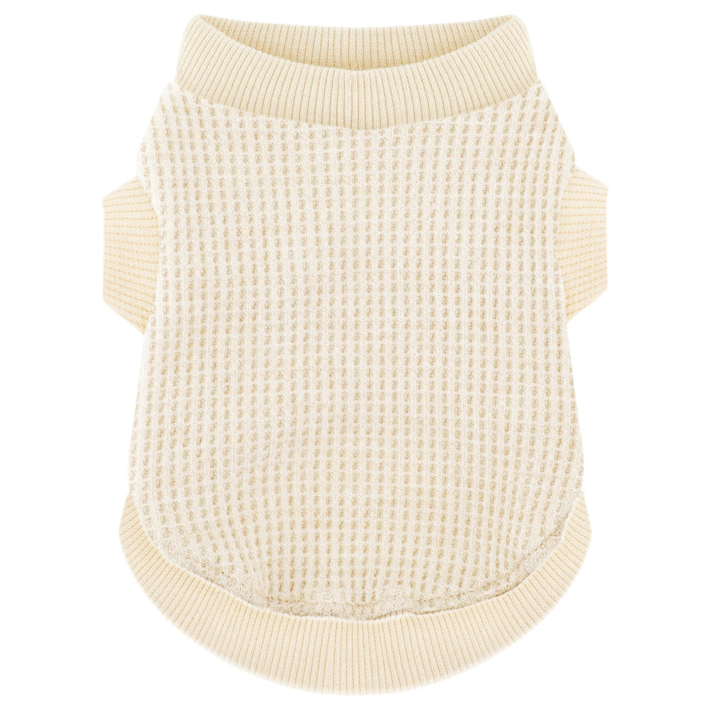 Camiseta Paiaite para perro pequeño en beige, diseño de colocación fácil y cómodo ajuste.