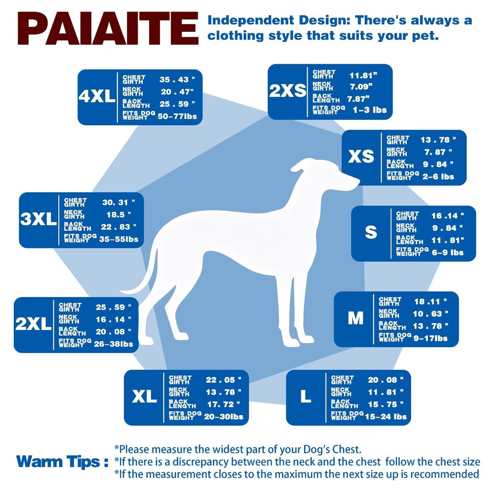 Paiaite ajuste cómodo de camiseta para perro, disponible en tallas pequeñas y medianas.