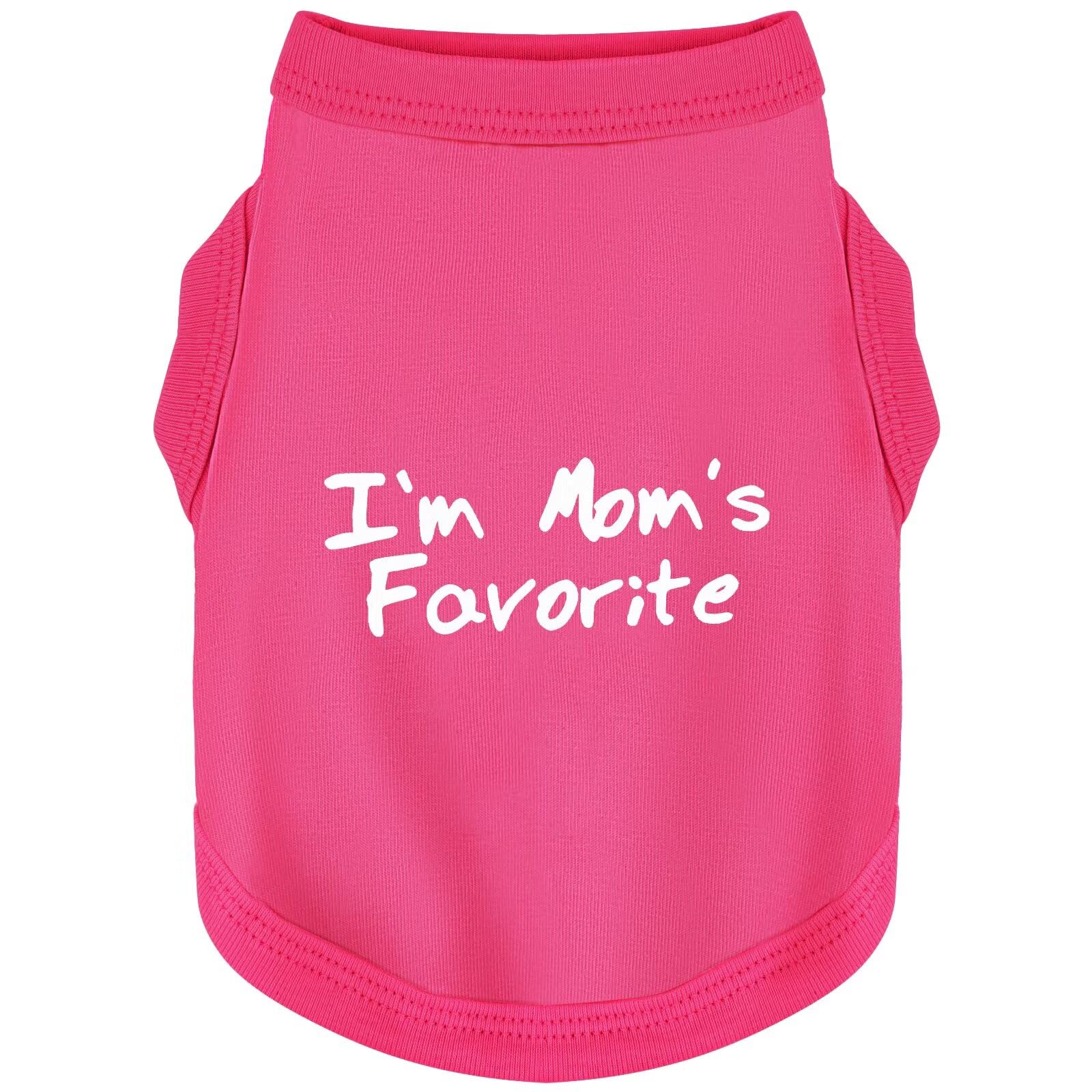 Paiaite camiseta canina frontal con impresión Soy la mamá favorita, perfecto para paseos diarios.