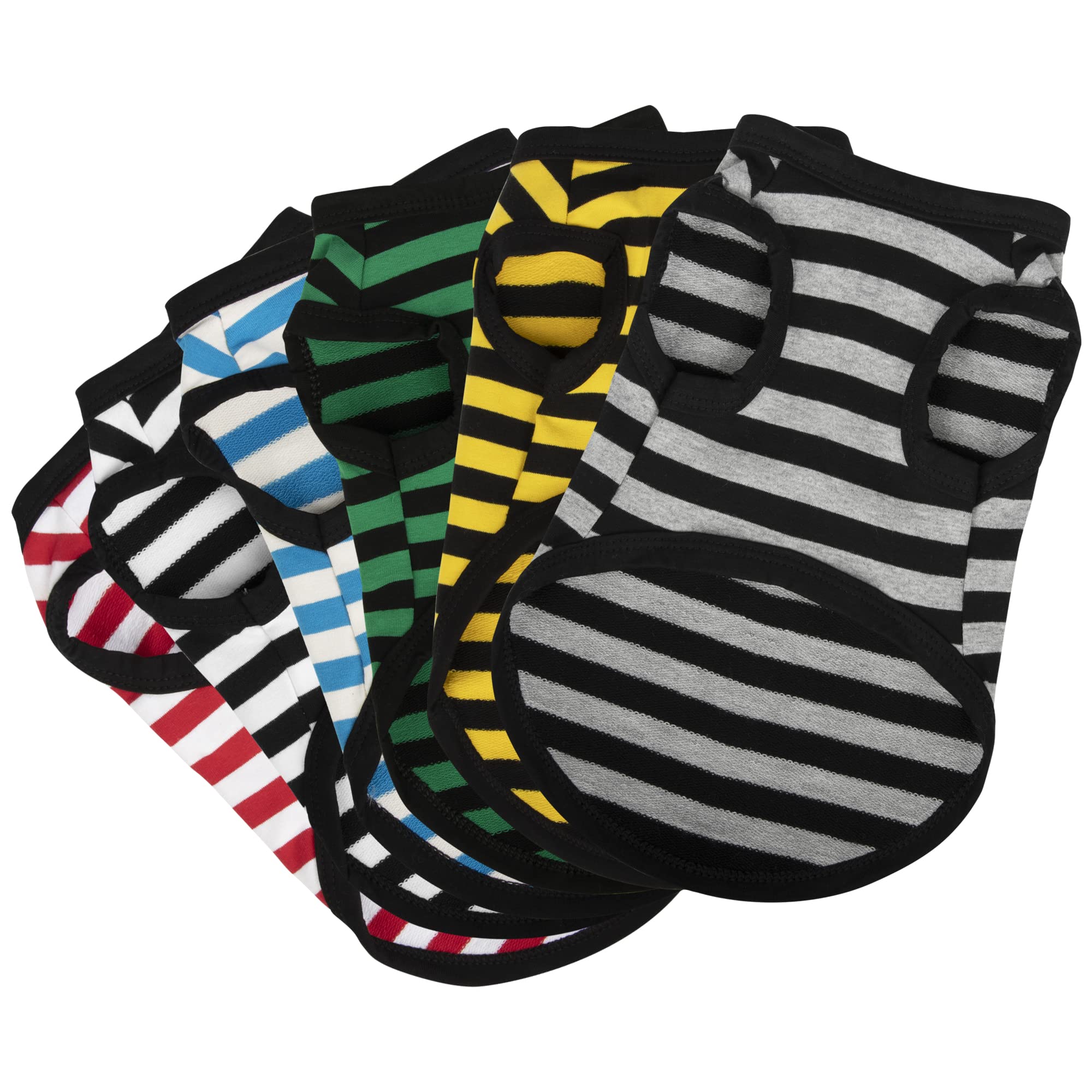 Paiaite camisetas para perro rayadas sin mangas, cómodas para paseos diarios.