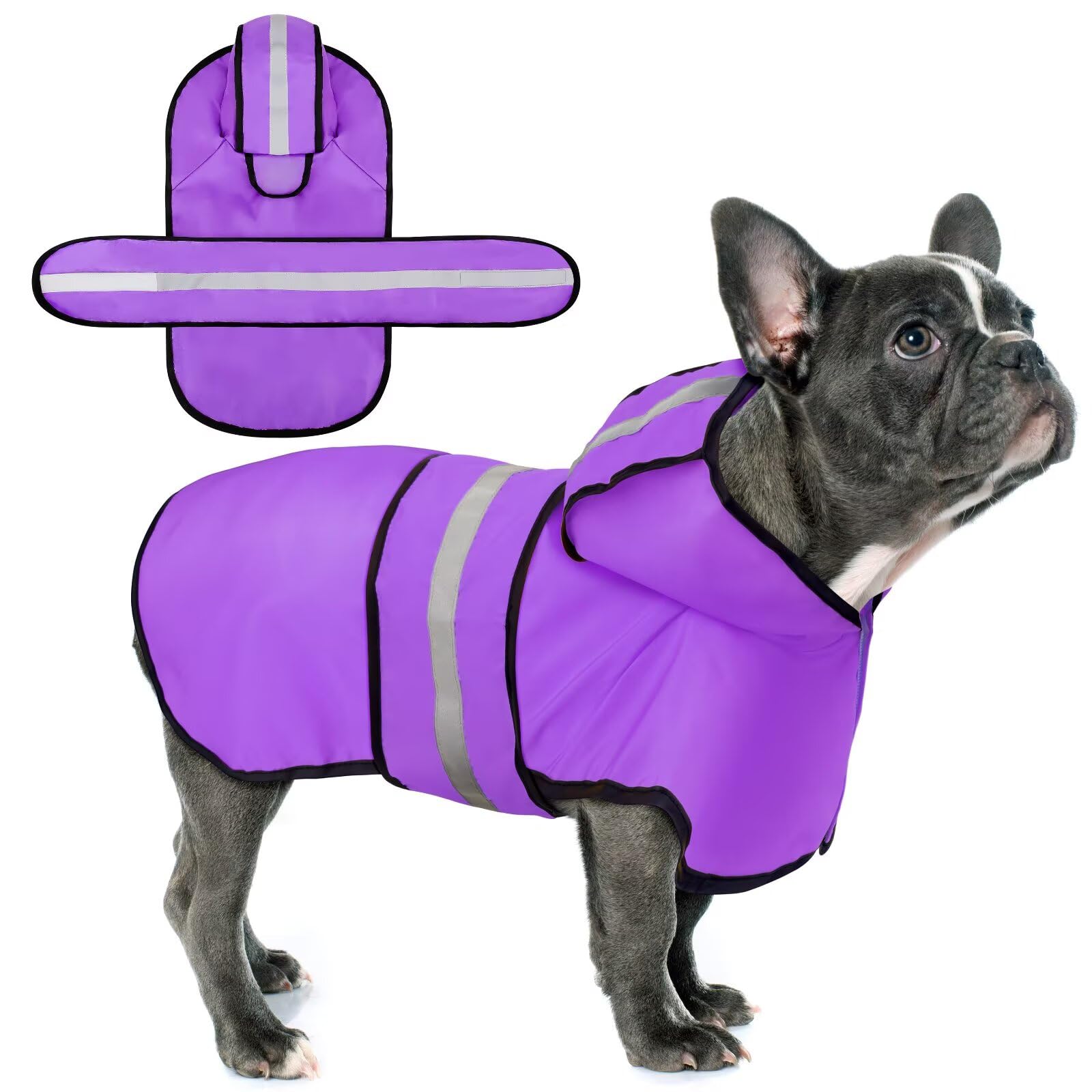 Paiaite chaqueta impermeable para perros con capucha, ideal para días lluviosos.