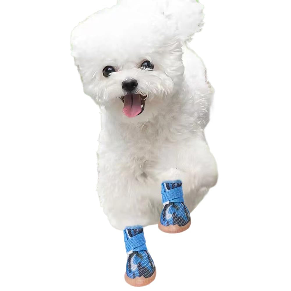 Paipeper zapatillas para perro pequeno, vista frontal, protegen almohadillas del pavimento caliente