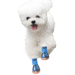 Paipeper zapatillas para perro pequeno, vista frontal, protegen almohadillas del pavimento caliente