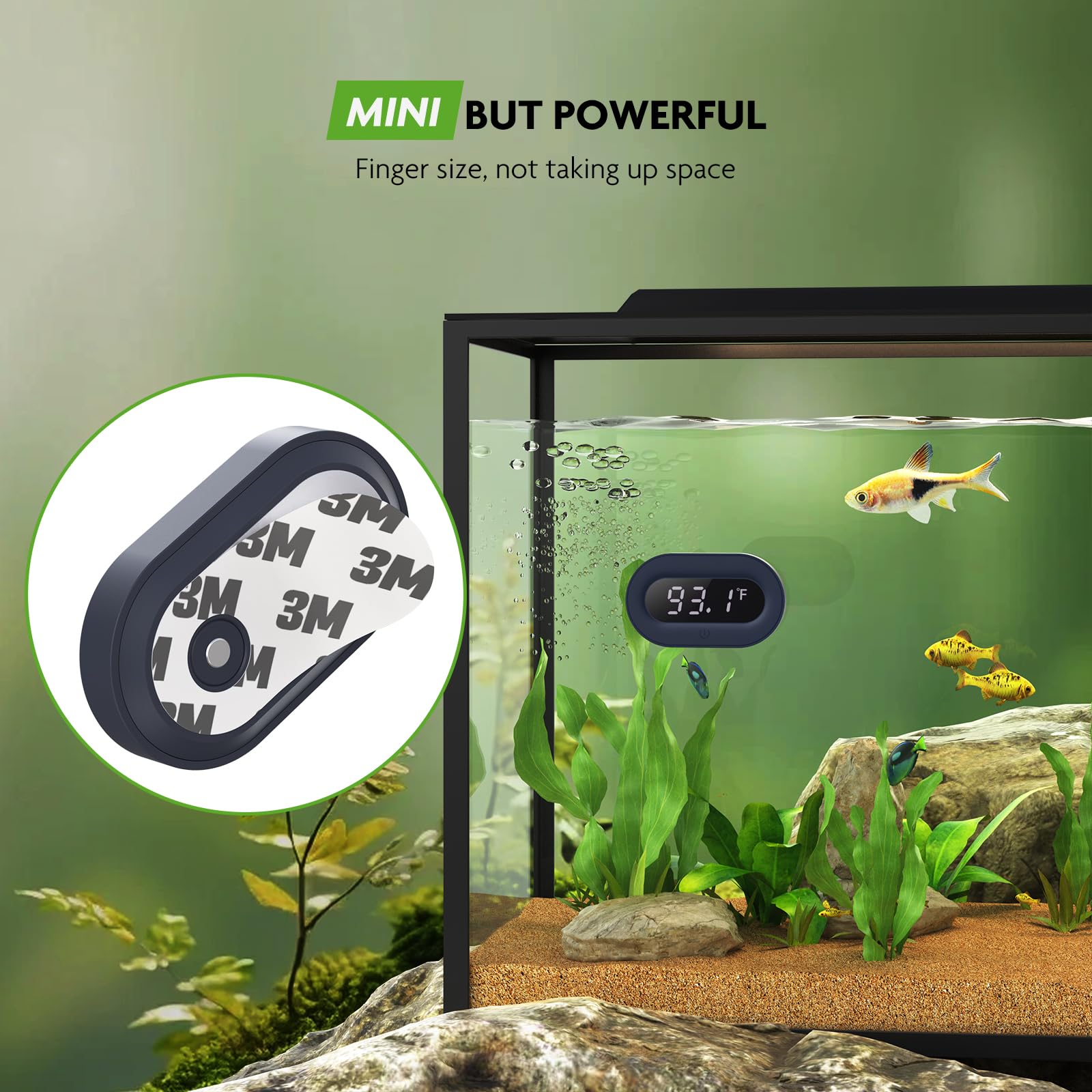 PAIZOO termómetro de acuario lectura nocturna legible gracias a su diseño