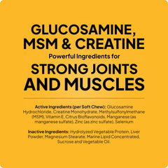 Pala-Tech ingredientes glucosamina, condroitina y MSM para la salud articular.