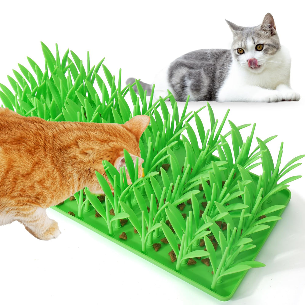 Palksky alfombra de hierba para gatos, favorece comer despacio y jugar.