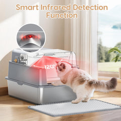 PalNests L7 Ultra: tapa abatible para limpieza rápida.