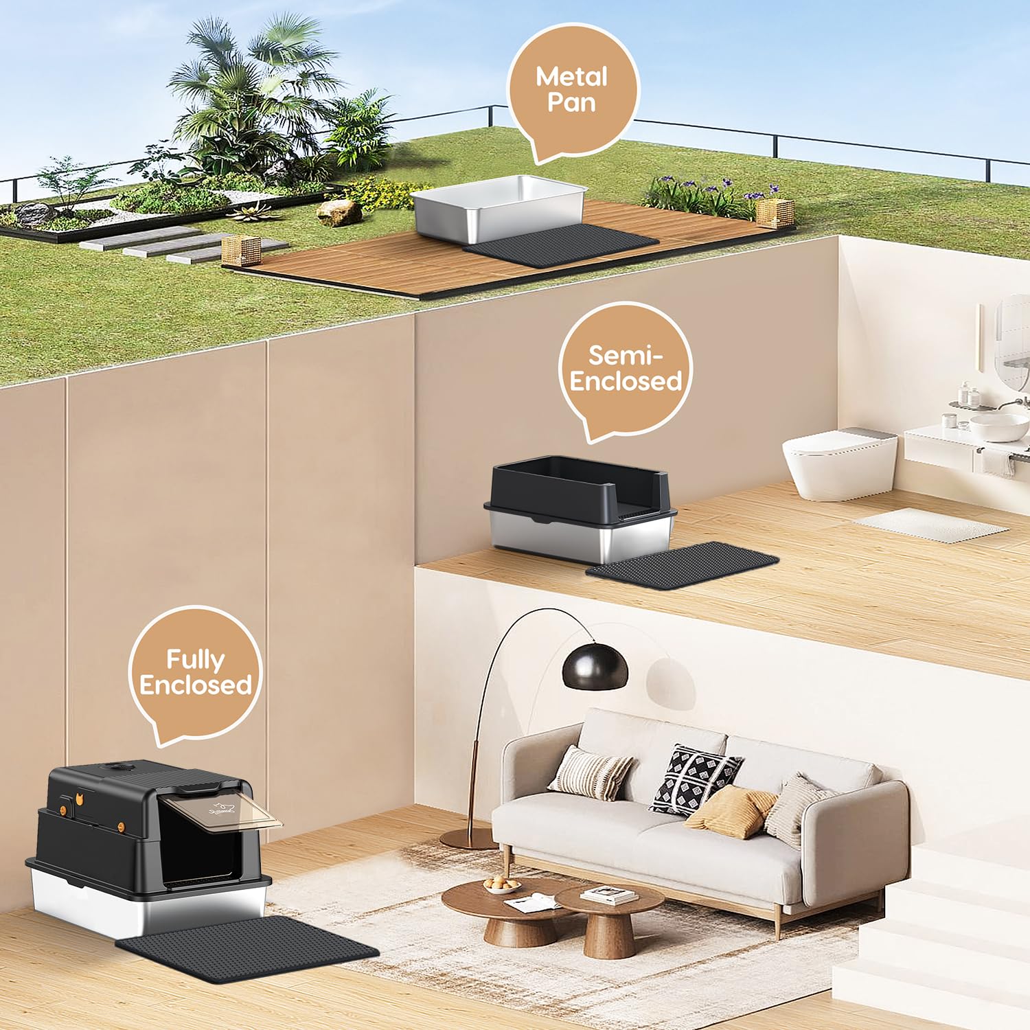 PalNests L8 Max-XXXL: acero inoxidable resistente para uso prolongado.