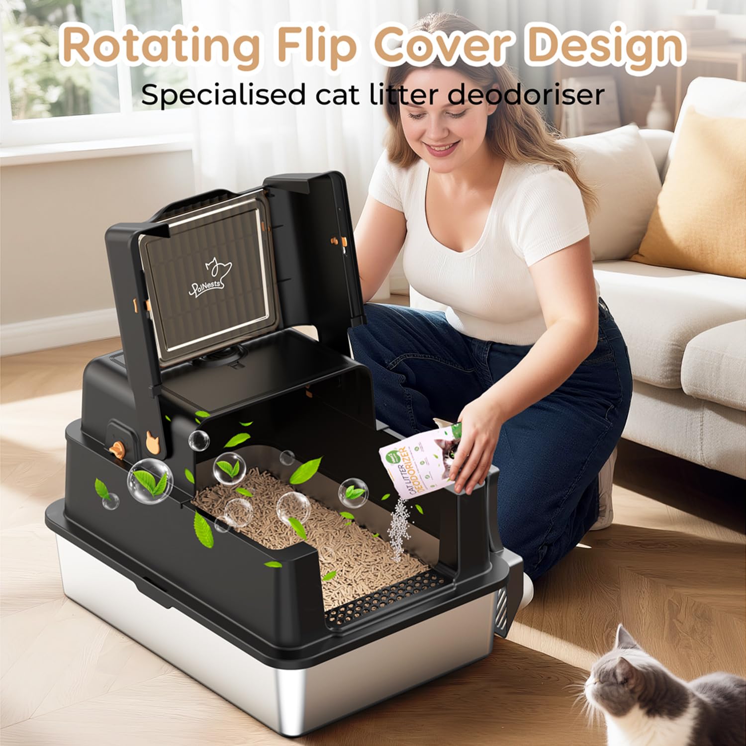 PalNests L8 Max-XXXL: capacidad 120 L para gatos grandes.