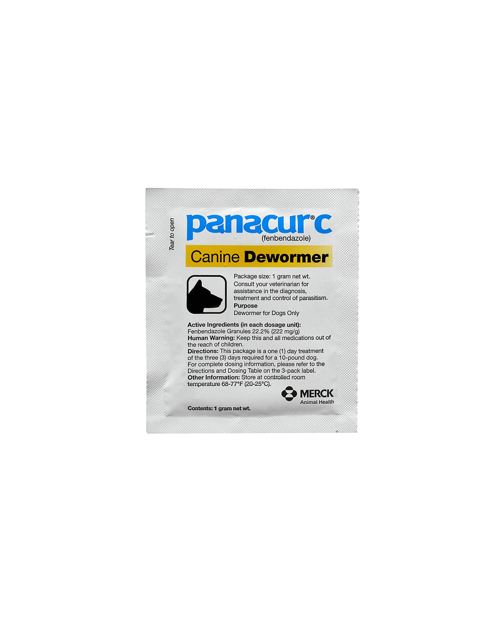Perro listo para recibir Panacur C y tratamiento.