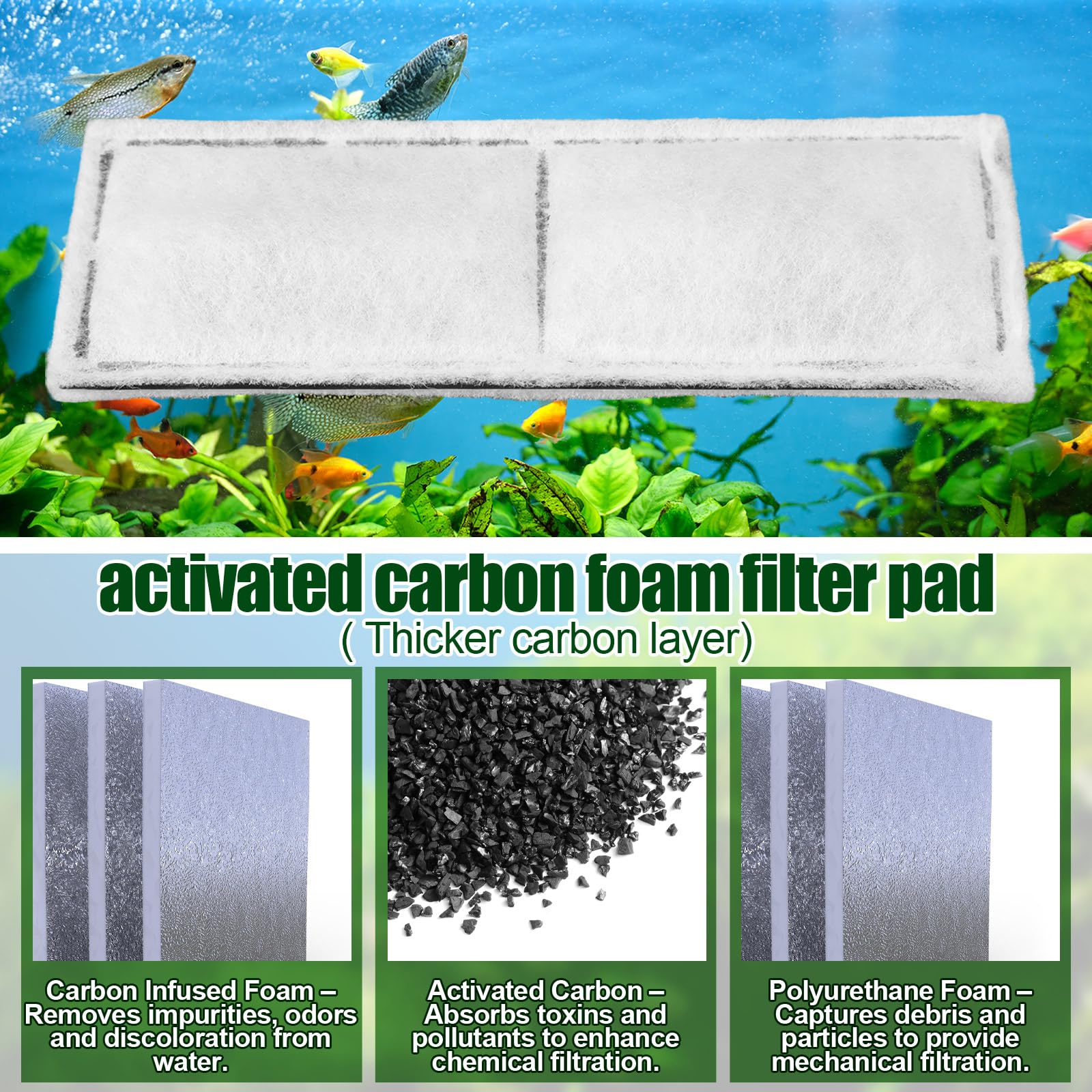Pangda filtros de carbono para U3, soporte doble filtración para acuario
