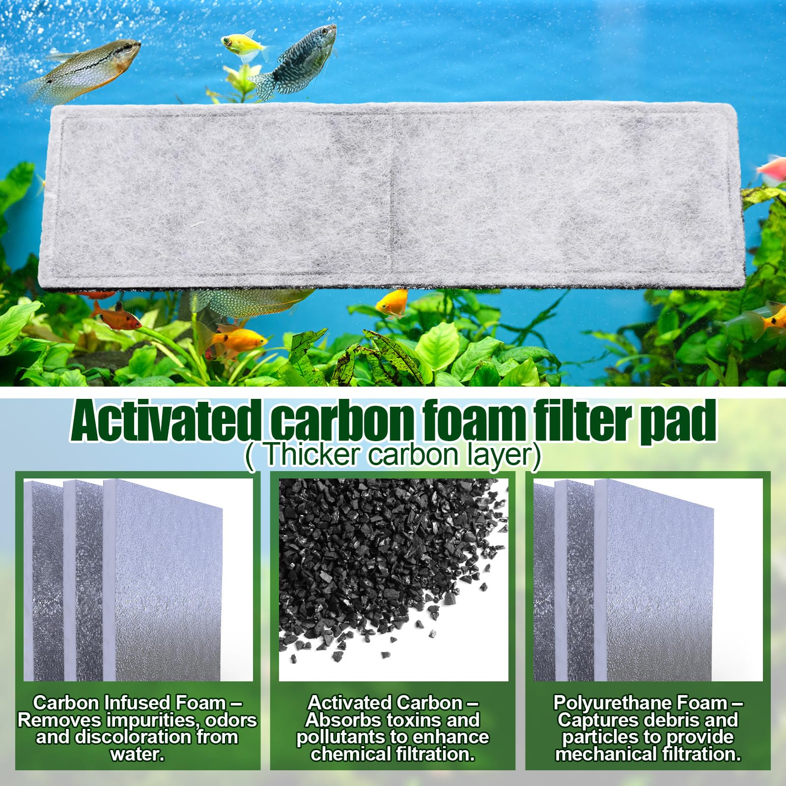 Pangda kit filtración espuma carbono para U4 mantiene el agua limpia