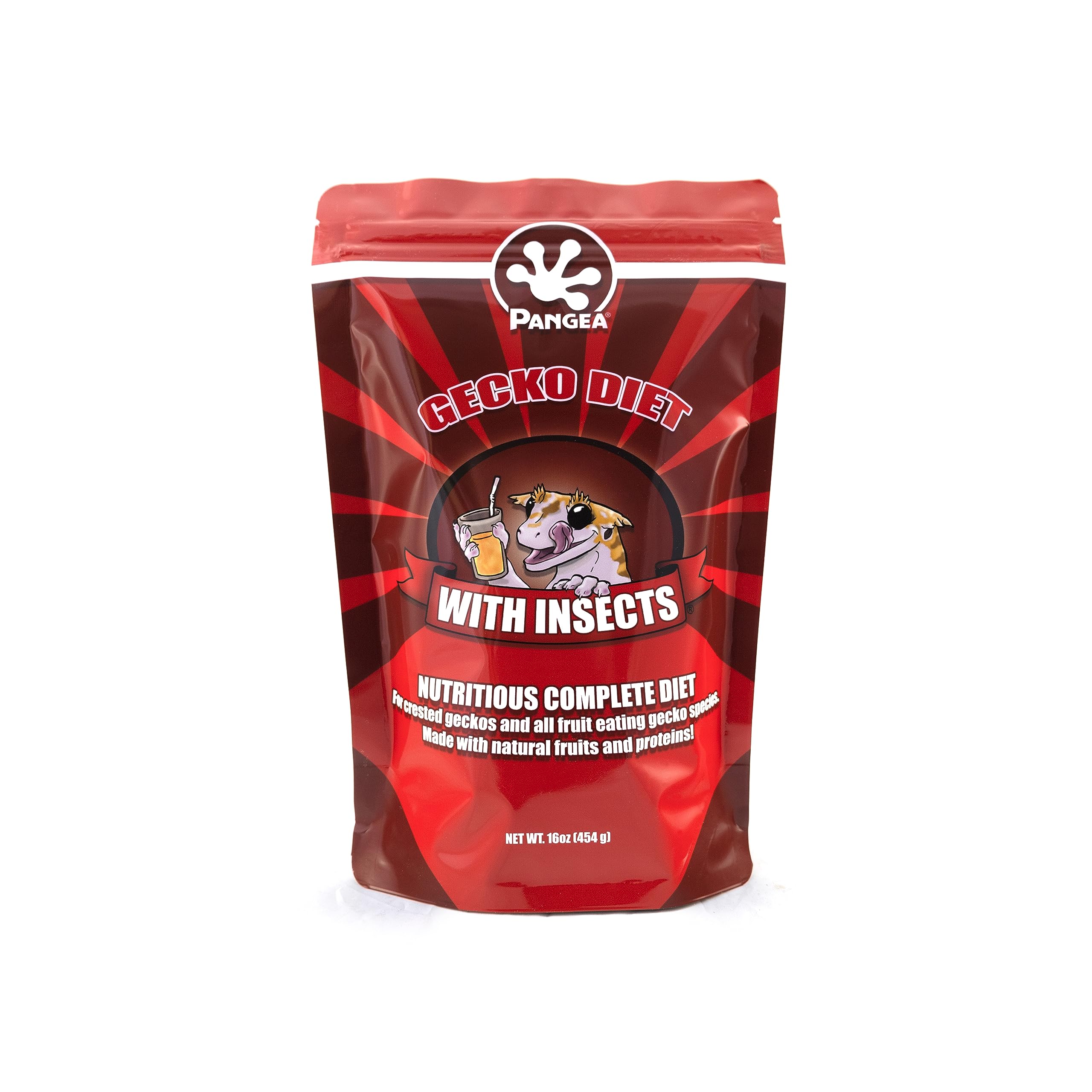 Pangea Fruta Mix con Insectos para gecko crestado. Bolsa fácil de almacenar y usar.