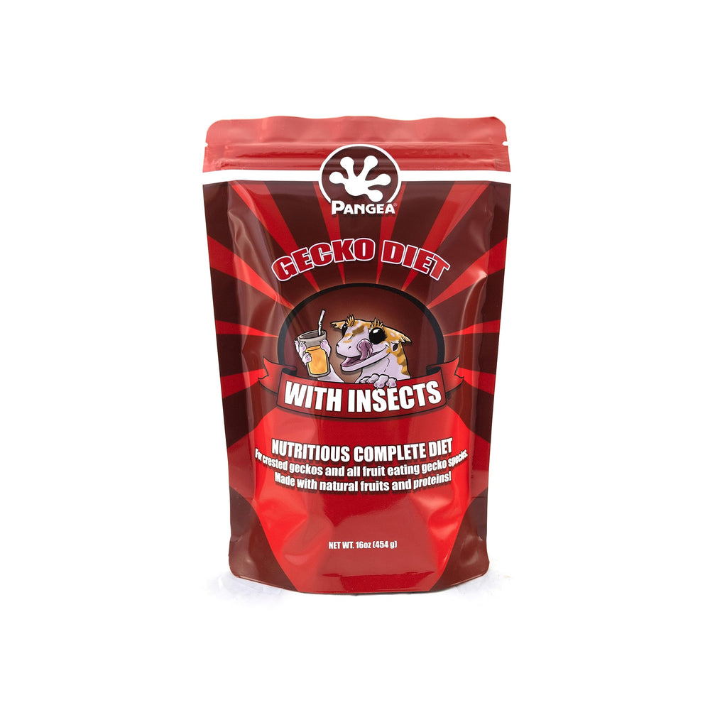Pangea Fruta Mix con Insectos para gecko crestado. Bolsa fácil de almacenar y usar.