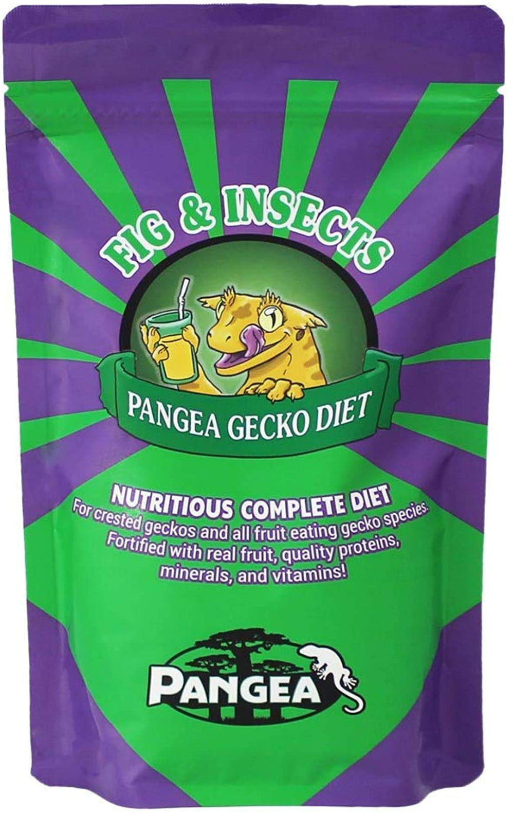 Pangea presenta el envase de 8 oz, práctico para la alimentación diaria del lagarto crestado.