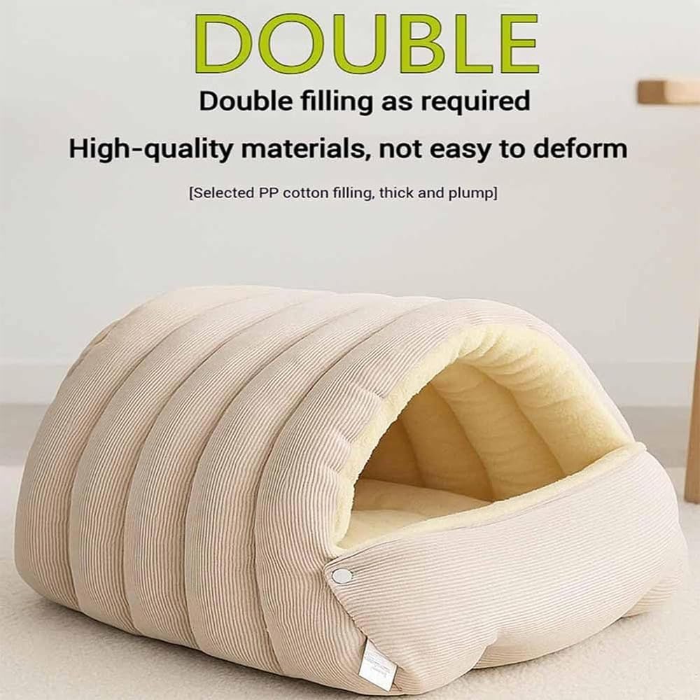 Panmall Cama Cueva Gato Interior Forro Polar Artico: mantiene el calor de forma suave.