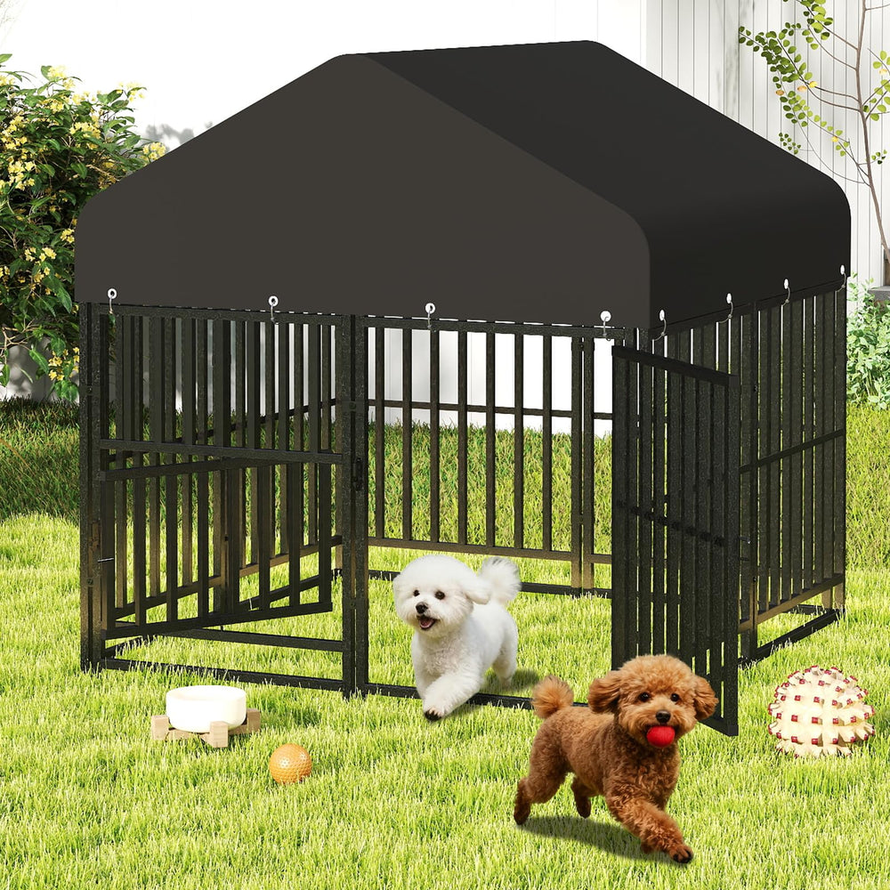 PANTAZO caseta exterior para perro pequeño con techo resistente, ideal para uso al aire libre.