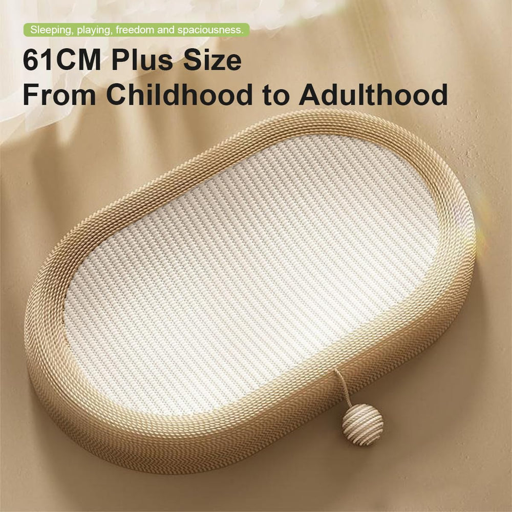 Panup cama oval, zona de descanso cómoda para gatos tras rascar
