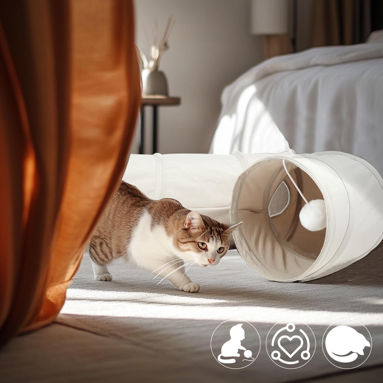 PAOPO tunel-gato-dobladle-plegable para almacenamiento rápido.