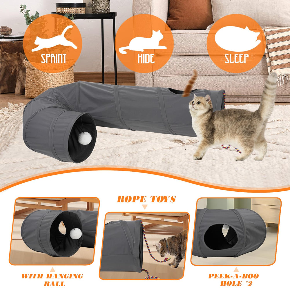 PAOPO túnel-gato-ventana-interactiva: vigilancia divertida para gatitos curiosos.