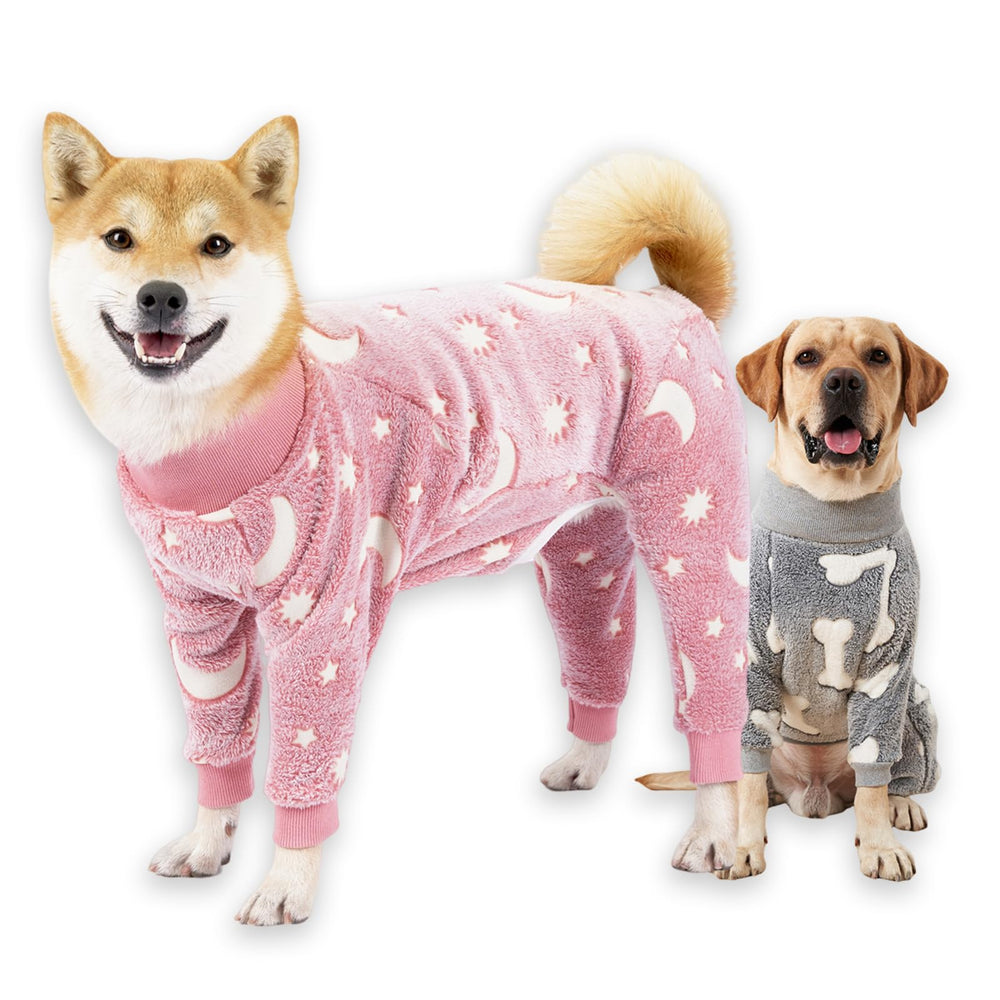 PAPIAMEN pijama para perro con estrellas, frente, abrigo cálido para paseos invernales.