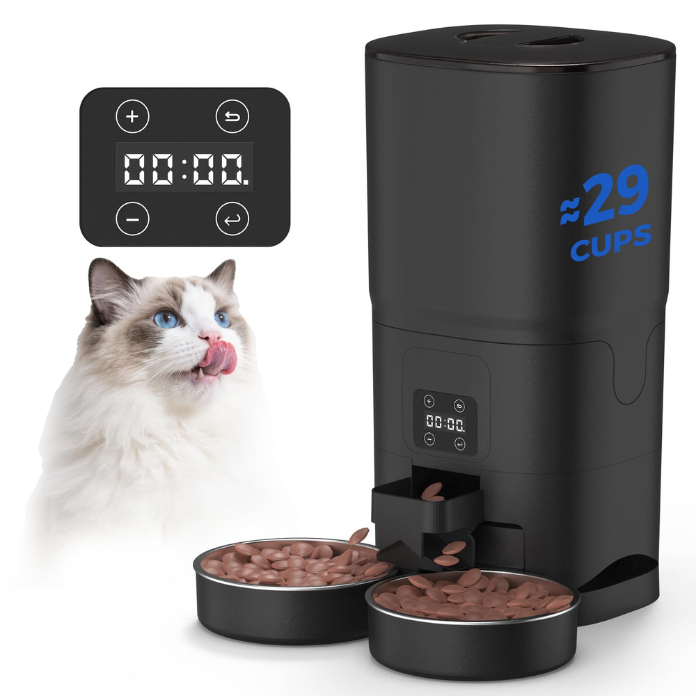 PAPIFEED alimentador automático para gatos con gran capacidad 7L para dos mascotas