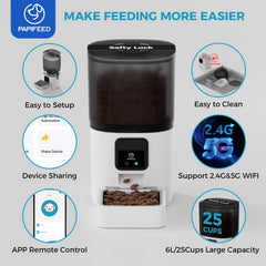 PAPIFEED alimentador automatico para gatos, control remoto desde la aplicacion.