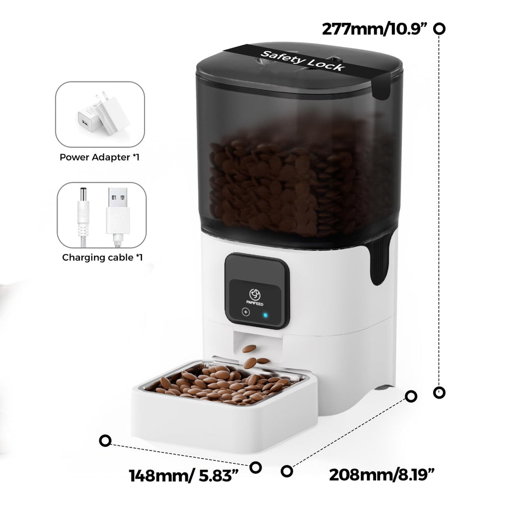 PAPIFEED tazon de acero inoxidable para higiene y durabilidad.