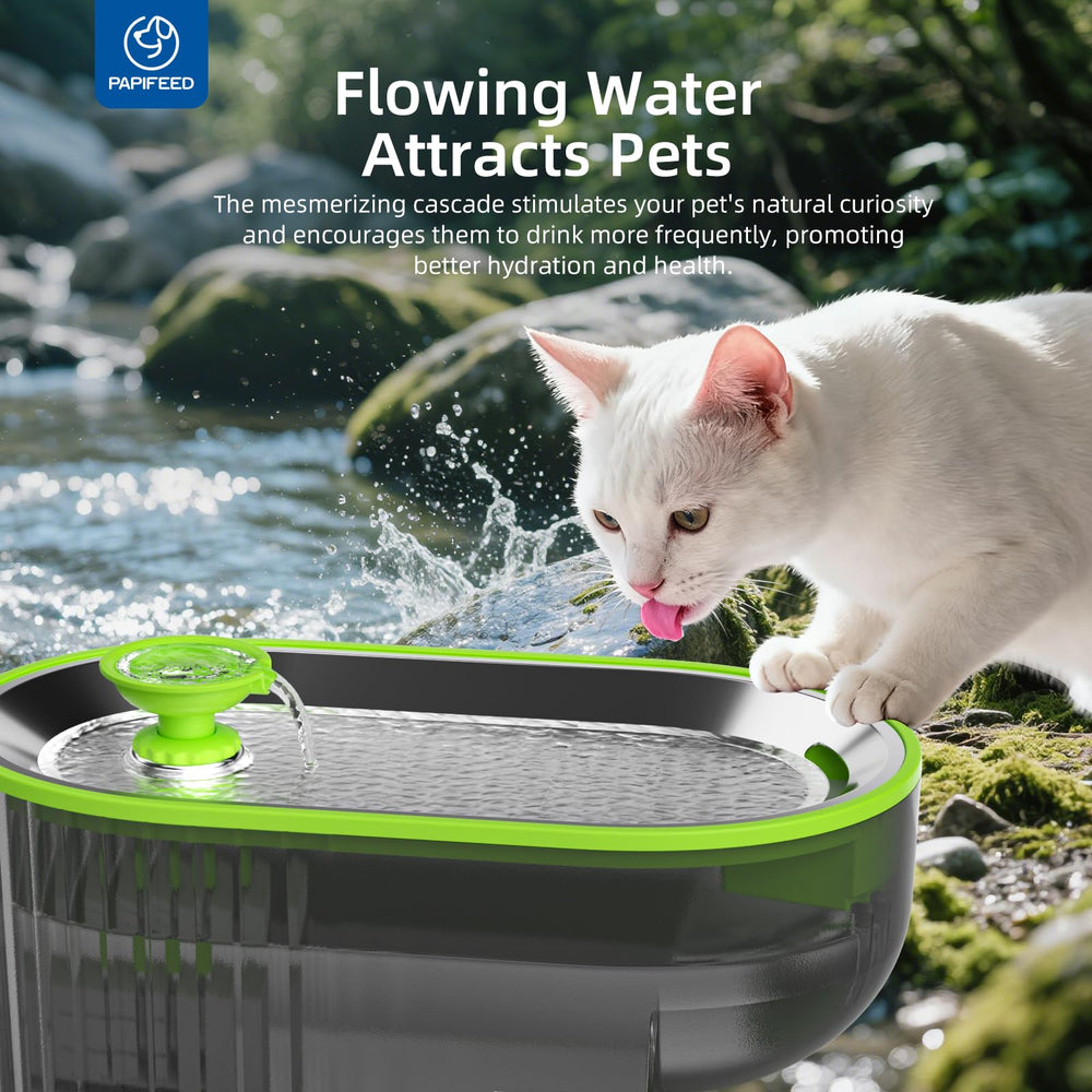 PAPIFEED bebedero para gatos de bajo ruido, ideal para la noche.