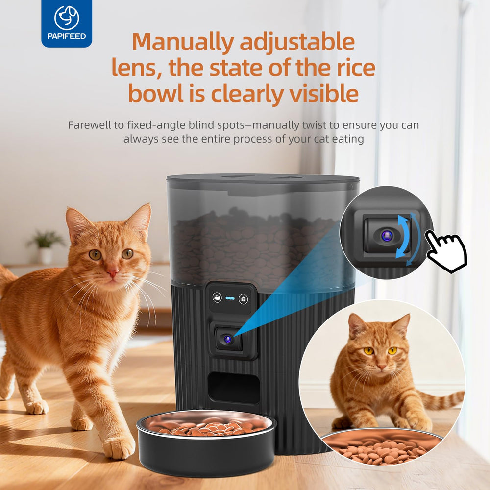 PAPIFEED cámara con ángulo ajustable para ver a tu mascota.