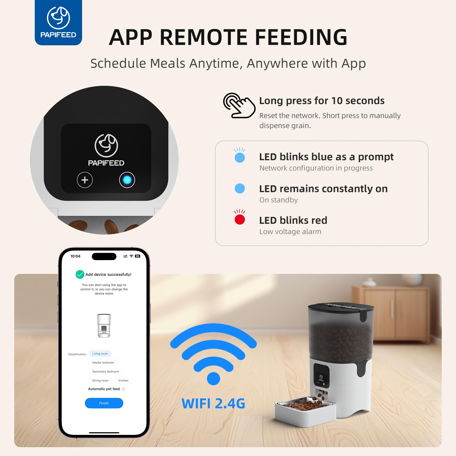 Papifeed capacidad 6L 25 tazas de alimento en un vistazo