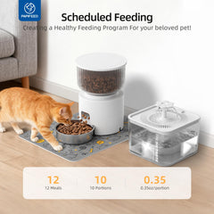 PAPIFEED fuente de agua 3L con filtración triple para agua limpia y fresca.