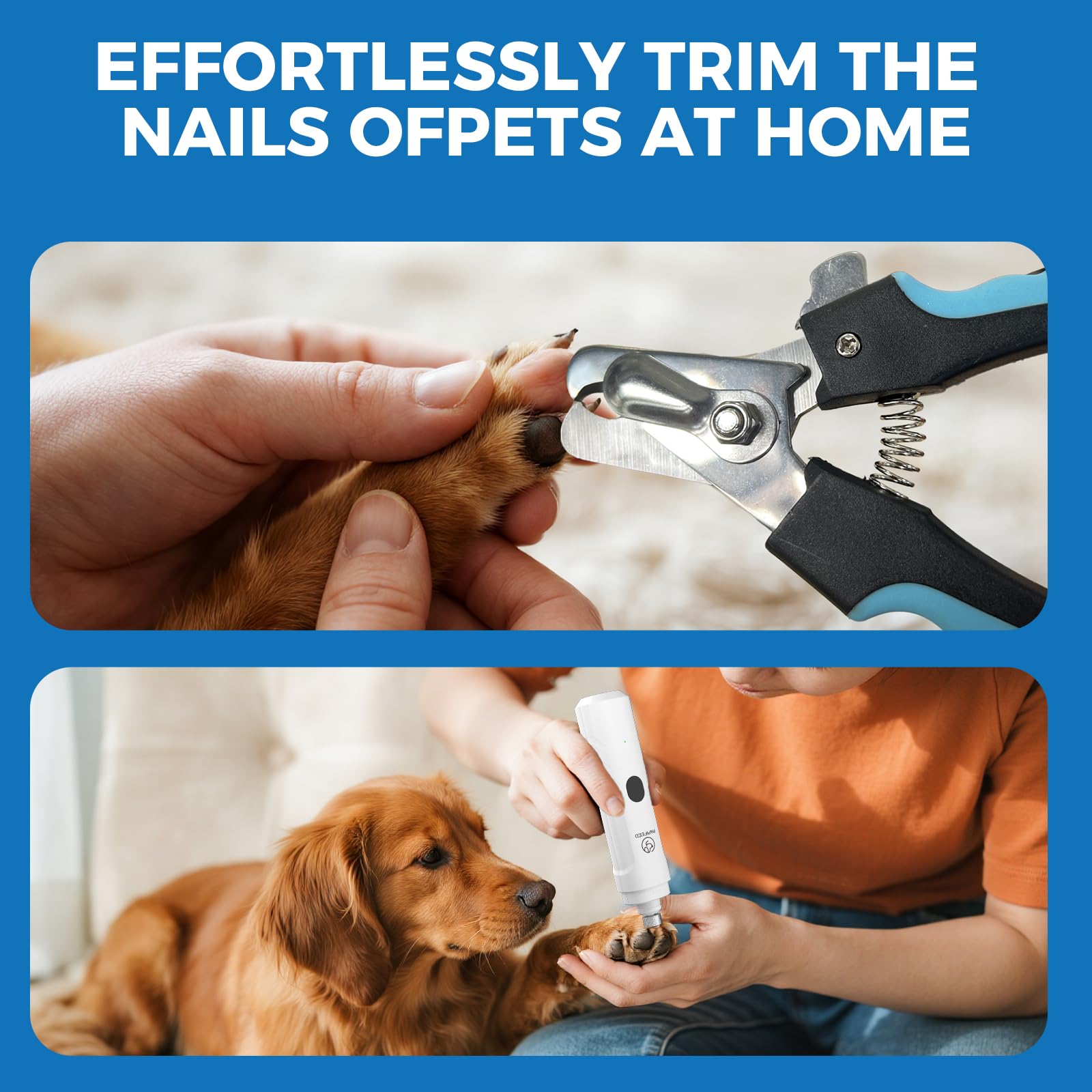 PAPIFEED lima-uñas para perros, 3 velocidades para uñas finas o gruesas.