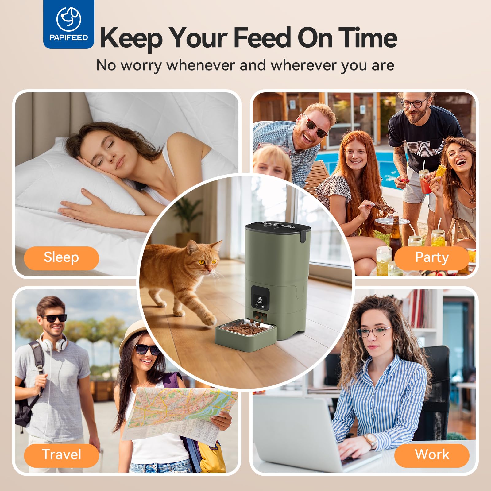 PAPIFEED limpieza facil con piezas desmontables aptas para lavavajillas.