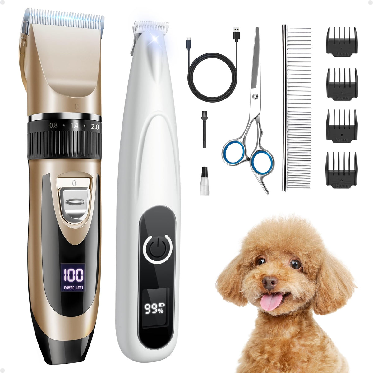PAPMINI kit peluquería para perros con pantalla LED para cortes precisos