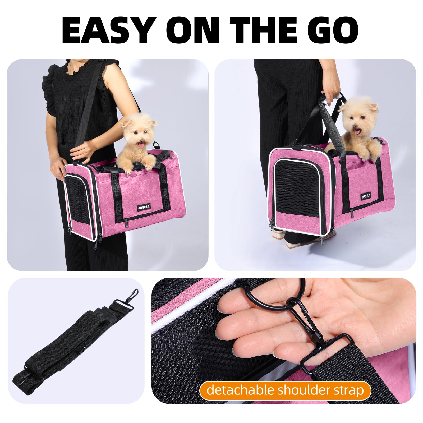 PAPZER Carrier colchón reversible con cara de felpa y gel refrescante