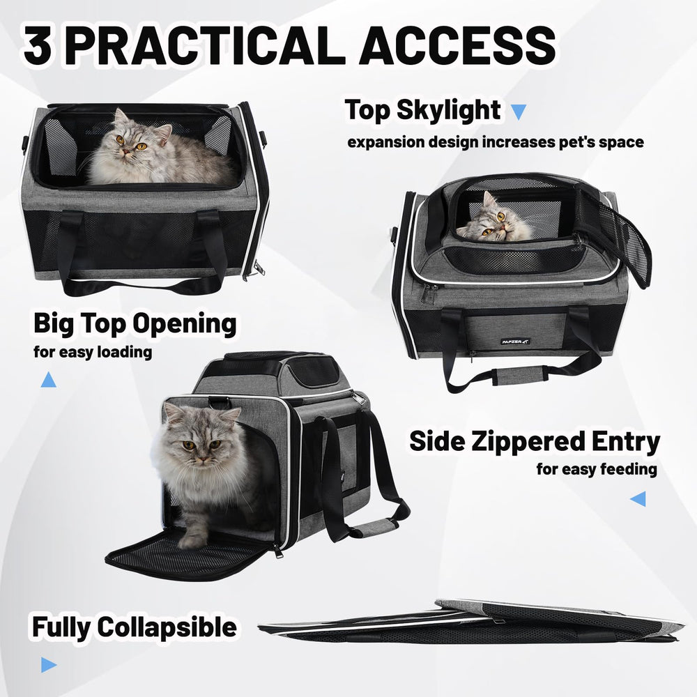 PAPZER transportín gato con malla de aire: ventilación óptima para días de viaje.